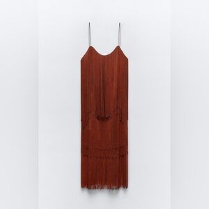 BNWT Zara STRAPPY FRINGED DRESS